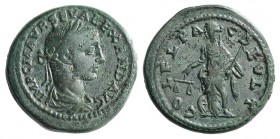 Severus Alexander (222-235). Thrace, Deultum. Æ (25mm, 9.62g, 6h). Laureate, draped and cuirassed bust r. R/ Nemesis standing l., holding scales and s...