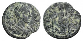 Severus Alexander (222-235). Mysia, Germe. Æ (19mm, 3.70g, 6h). Laureate, draped and cuirassed bust r. R/ Tyche standing l., holding rudder and cornuc...