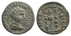 Gallienus (253-268). Pisidia, Antioch. Æ (21mm, 5.28g, 12h). Radiate, draped and cuirassed bust r. R/ Aquila between two signa. SNG BnF 1331-3. Green ...