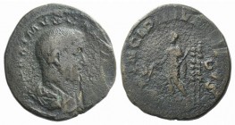 Maximus (Caesar, 235/6-238). Æ Sestertius (32mm, 19.27g, 1h). Rome, 236-7. Bareheaded and draped bust r. R/ Maximus as Princeps Iuventutis standing l....