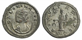 Salonina (Augusta, 254-268). Antoninianus (20mm, 3.31g, 12). Antioch, AD 267. Diademed and draped bust r. on a crescent. R/ Aequitas standing l., hold...