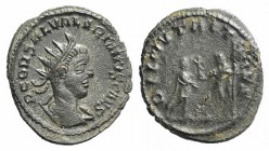 Saloninus (Caesar, 258-260). Antoninianus (21mm, 3.12g, 12h), Antioch, 257-260. Radiate and draped bust r. R/ Jupiter standing l., holding sceptre and...