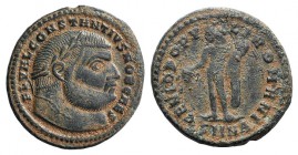 Constantius I (305-306). Æ Follis (27mm,9.80g, 7h). Nicomedia, 305-6. Laureate head r. R/ Genius standing l., holding patera and cornucopia; SMNB. RIC...