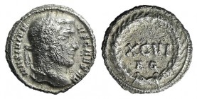 Galerius (Caesar, 293-305). AR Argenteus (17mm, 3.51g, 12h). Aquileia, AD 300. Laureate head r. R/ XCVI, legend in wreath; AQ. RIC VI 17b; RSC 250b. S...