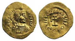 Constans II (641-668). AR Tremissis (17mm, 1.46g, 6h). Constantinople. Diademed, draped and cuirassed bust r. R/ Cross potent; CONOB. MIB 51; DOC 45; ...