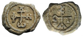 Byzantine Pb Seal, c. 7th-12th century (23mm, 13.00g, 12h). Cruciform monogram. R/ Cruciform monogram. VF