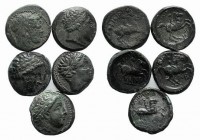 Kingdom of Macedon, lot of 5 Æ coins. Lot sold as is, no return