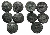 Kingdom of Macedon, lot of 5 Æ coins. Lot sold as is, no return