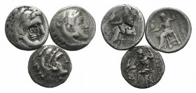 Kingdom of Macedon, lot of 3 Drachms of Alexander the Great. Lot sold as is, no return