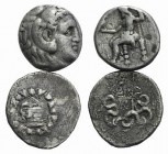 Lot of 2 Greek AR coins, Alexander the Great Tetradrachm and Mysia Pergamon Cistophorus. Lot sold as is, no return