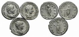 Lot of 3 Roman Imperial AR Antoniniani. Lot sold as is, no return