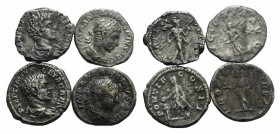 Lot of 4 Roman Imperial AR Denarii. Lot sold as is, no return