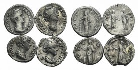 Lot of 4 Roman Imperial AR Denarii. Lot sold as is, no return