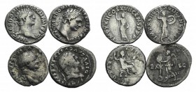 Lot of 4 Roman Imperial AR Denarii. Lot sold as is, no return