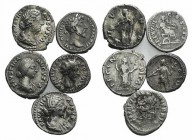 Lot of 5 Roman Imperial AR Denarii. Lot sold as is, no return