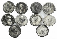 Lot of 5 Roman Imperial AR Denarii. Lot sold as is, no return