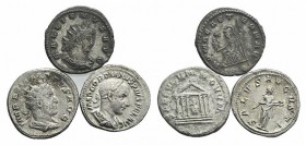 Lot of 3 Roman Imperial AR Antoniniani. Lot sold as is, no return