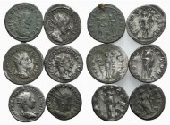 Lot of 6 Roman Imperial AR Antoniniani. Lot sold as is, no return
