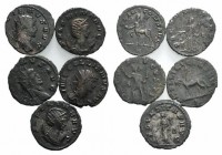 Lot of 5 Roman Imperial Antoniniani. Lot sold as is, no return
