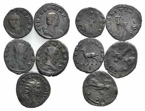 Lot of 5 Roman Imperial Antoniniani. Lot sold as is, no return