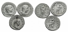 Lot of 3 Roman Imperial AR Antoniniani. Lot sold as is, no return