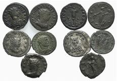 Lot of 5 Roman Imperial Antoniniani. Lot sold as is, no return