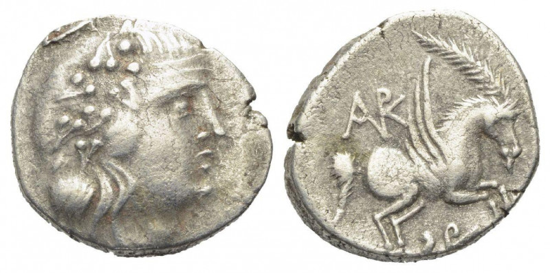 Didrachm AR
Epiros, Korkyra, 229-48 BC, Head of Dionysos / Pegasos
20 mm, 5,25...