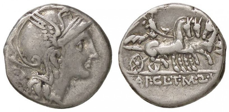 Denarius AR
Ap. Claudius Pulcher, T. Manlius Mancinus Q. Urbinus (111-110 BC)
...