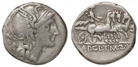 Denarius AR
Ap. Claudius Pulcher, T. Manlius Mancinus Q. Urbinus (111-110 BC)
16 mm, 3,85 g