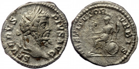 Denarius AR
Septimius Severus (193-211) AR Rome 202-210, SEVERVS-PIVS AVG - laureate head of Septimius Severus right / RESTITVTOR-VRBIS - Roma seated...