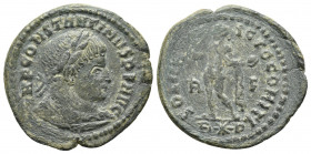 Follis Æ
Constantine I the Great (306-337), Rome, Laureate, draped and cuirassed bust of Constantinus I right Sol standing left, holding globe and ri...