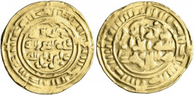 Dinar AV
 Arabia, Sulayhids. 'Ali ibn Muhammad, AH 439-473 / AD 1047-1081, Dinar Zabid, blundered date
19 mm, 2,30 g
SICA X, 149