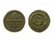 Denier AR
Hungary, 12th century
11 mm, 0,35 g
Huszar 100