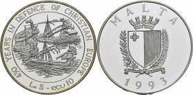 5 Liri AR
Malta, 1993, 430 Years in Defence of Cristian Europe
15 g