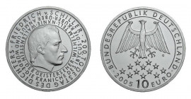 10 Euro AR
Germany 2005, Friedrich von Schiller (1759-1805)
10 g