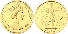 15 ECUS AV
Gibraltar, Henrich der Löwe, 1995, Gold 999/1000
14 mm, 1,25 g
KM# 497