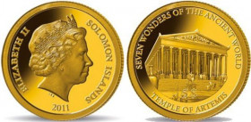 10 Dollars AV
Salomon Islands, Elizabeth II, Temple of Artemis, Gold 999/1000, 2003
14 mm, 1 g
