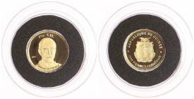 1000 Francs AV
Republique the Guinee, Pope Pius XII, Gold 585/1000
11 mm, 0,5 g
