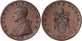 Medal
Paul VI (1963-1978), Rome 1963, Year I, in memory of the election to the pontificate, Opus: P.Giampaoli
Ø 50 mm, 42,60 g
Macri-Marinelli 12, ...