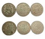 Mexico, 3 x 1 Peso, Silver .100, 34 mm, 16 g
KM# 459
SOLD AS SEEN, NO RETURN