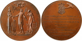 "1906" Recognition of the United States by Frisia Medal. Holland Society of New York Replica. After Betts-602. Bronze. Mint State.

44.5 mm. Struck ...