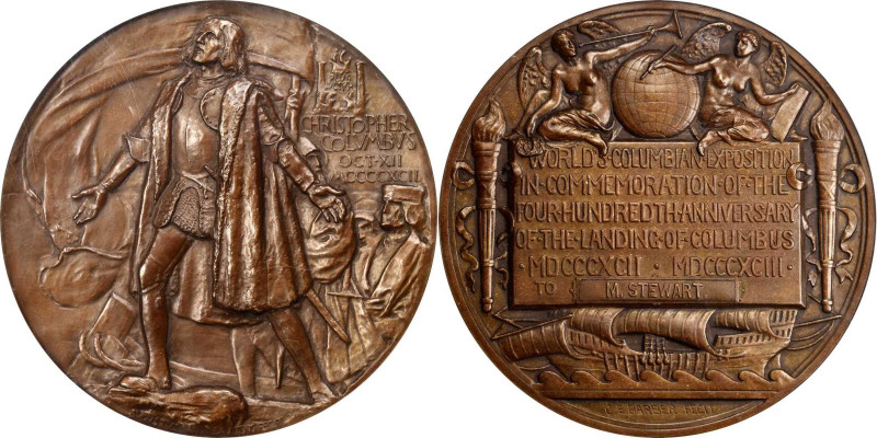 1892-1893 World's Columbian Exposition Award Medal. By Augustus Saint-Gaudens an...