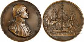 "1779" (1880-) Captain John Paul Jones / Bonhomme Richard vs. Serapis Naval Medal. Paris Mint Restrike. By Augustin Dupre. Adams-Bentley 8, Betts-568,...