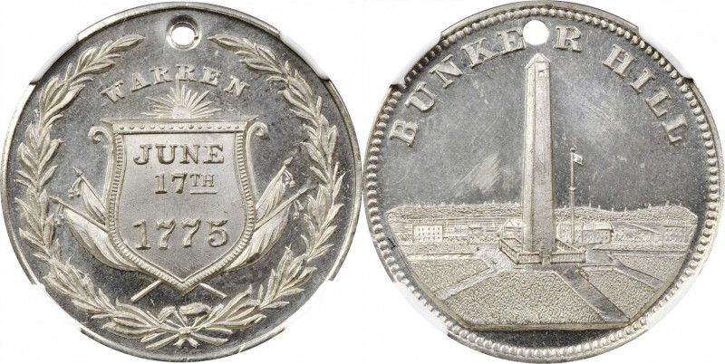 "1775" Joseph Warren - Bunker Hill Memorial Medal. White Metal. MS-65 (NGC).

...