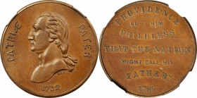 "1799" (ca. 1858) Providence Left Him Childless Medal. Second Obverse. By Frederick C. Key. Musante GW-226, Baker-94A. Copper. MS-64 BN (NGC).

28 m...