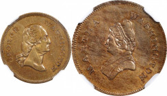 Undated (ca. 1860) George Washington - Martha Washington Medalet. By Robert Lovett, Jr. Musante GW-265, Baker-208E, Fuld-115/115A d. Copper-Nickel. Re...