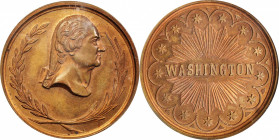 Undated (ca. 1865) Washington Star Medal. By George Hampden Lovett. Musante GW-272, Baker-97A. Copper. MS-64 RB (NGC).

32 mm.