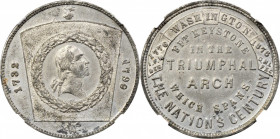 1876 Triumphal Arch Keystone Medal. Musante GW-875, Baker-408B. White Metal. AU-58 (NGC).

31 mm.