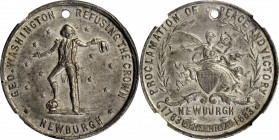 1883 Refusing the Crown Medal. Musante GW-1001, Baker S-456. White Metal. AU-58 (NGC).

27 mm. Pierced for suspension.