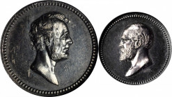 Undated (1882) Lincoln and Garfield Medal. Second Size. By William and Charles E. Barber. Cunningham 22-330S, King-541, Julian PR-41. Silver. Proof-62...